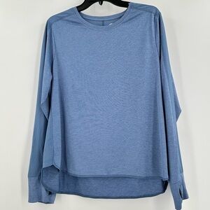 Avia Blue Long Sleeve Like New Active Top Perforated Thumb Holes Size XL (16-18)